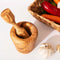 Olive Wood Round Mortar and Pestle Set